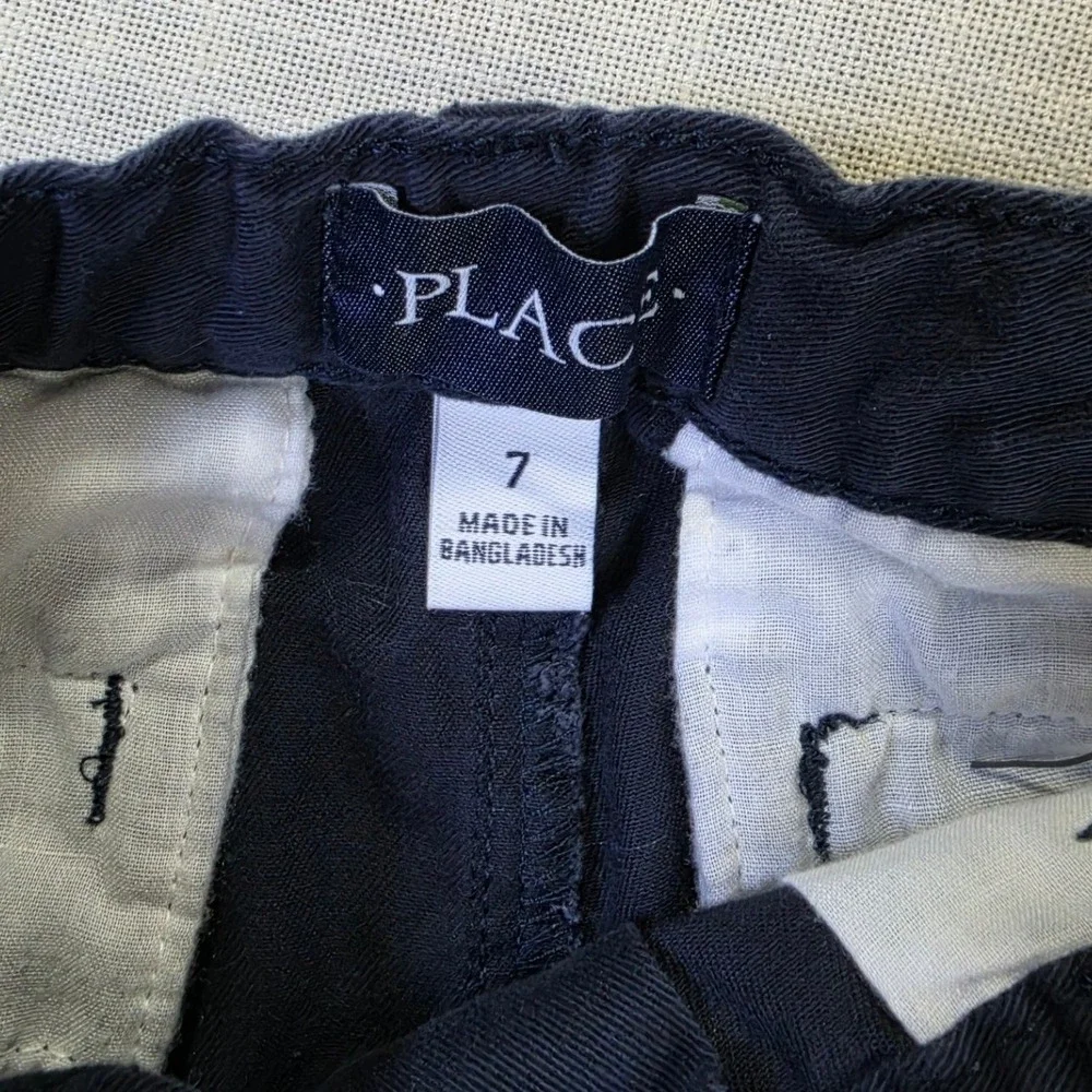The Childrens Place Boys Chino Pants Lot of 3 Navy Khaki Size 7 School Uniform